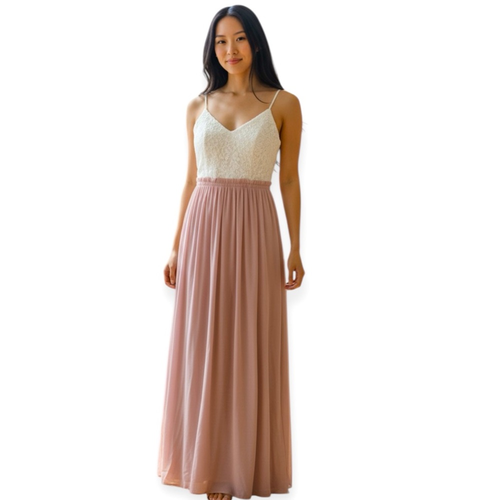 Mind‎ Code Pink White Lace Maxi Dress​